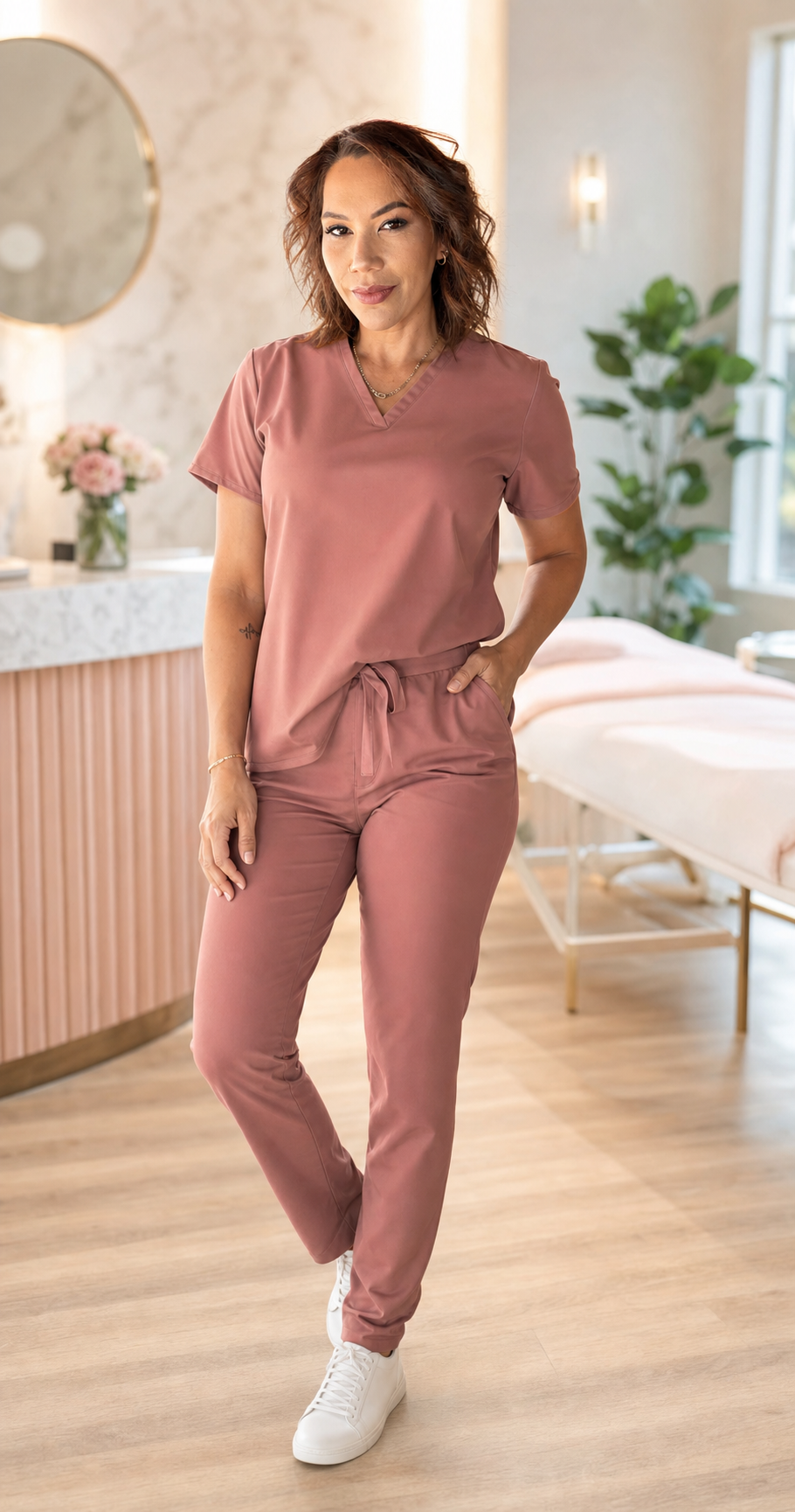 Barbara Gallardo Avila in her skin care studio